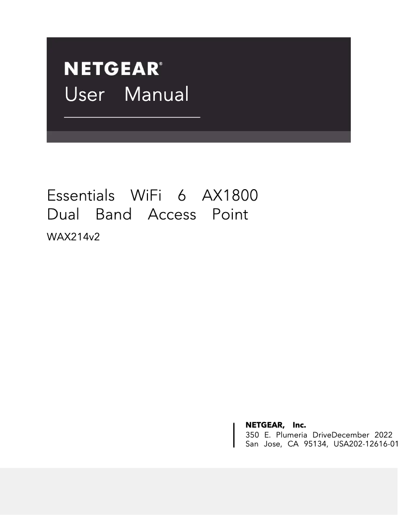 Page 1 de la notice Manuel utilisateur Netgear WAX214v2