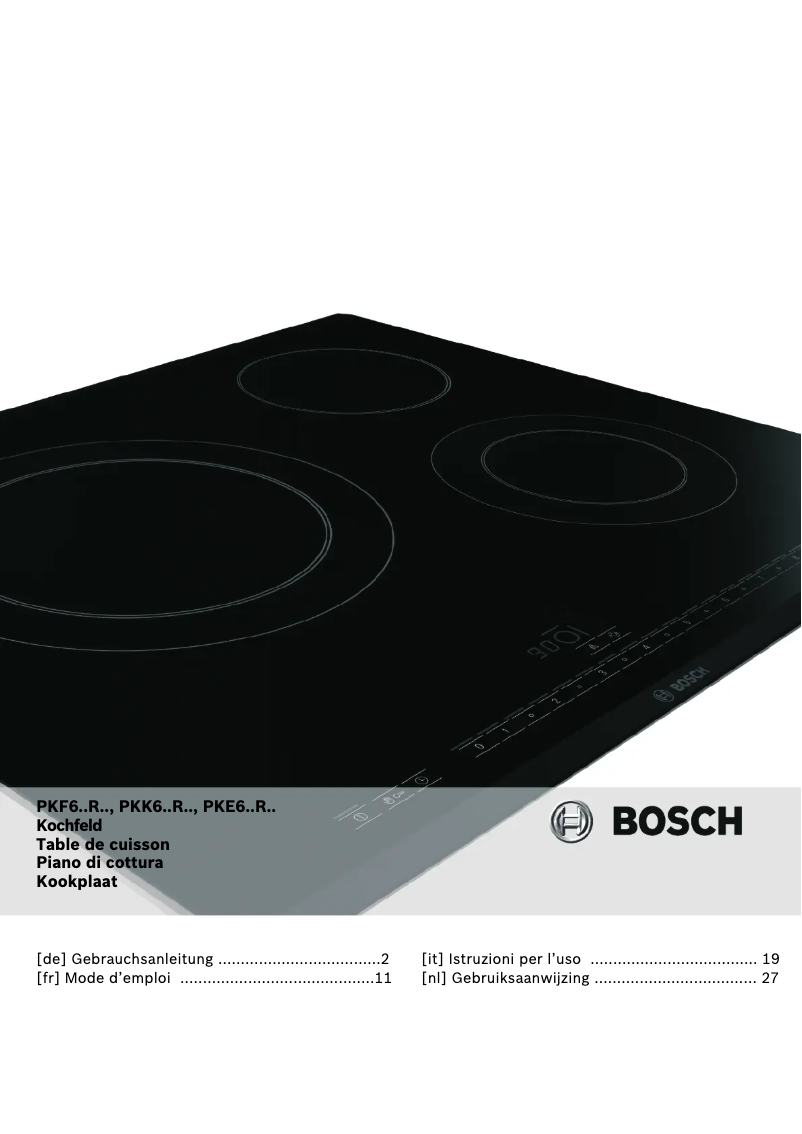 Page 1 de la notice Manuel utilisateur Bosch PKF651R14E