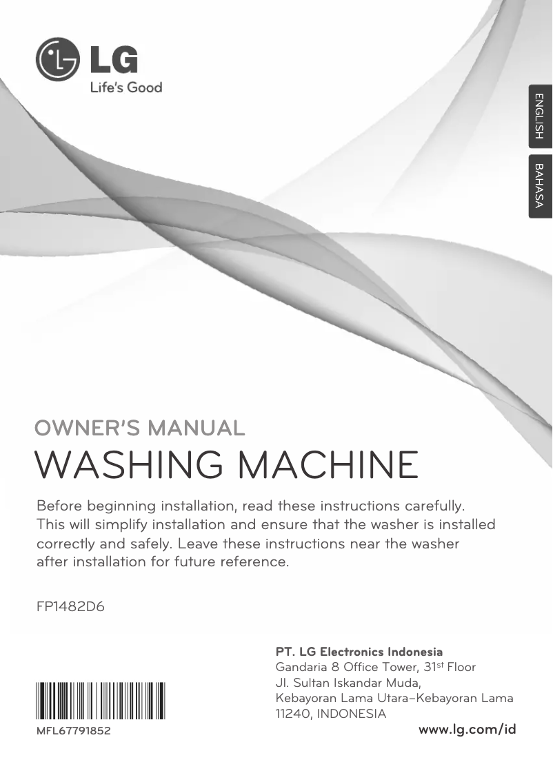 Page 1 de la notice Manuel utilisateur LG FP1482D6