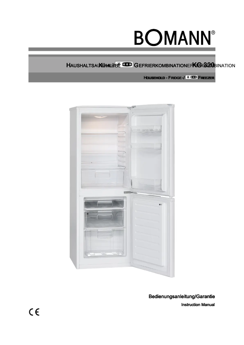 Page 1 de la notice Manuel utilisateur Bomann KG 320