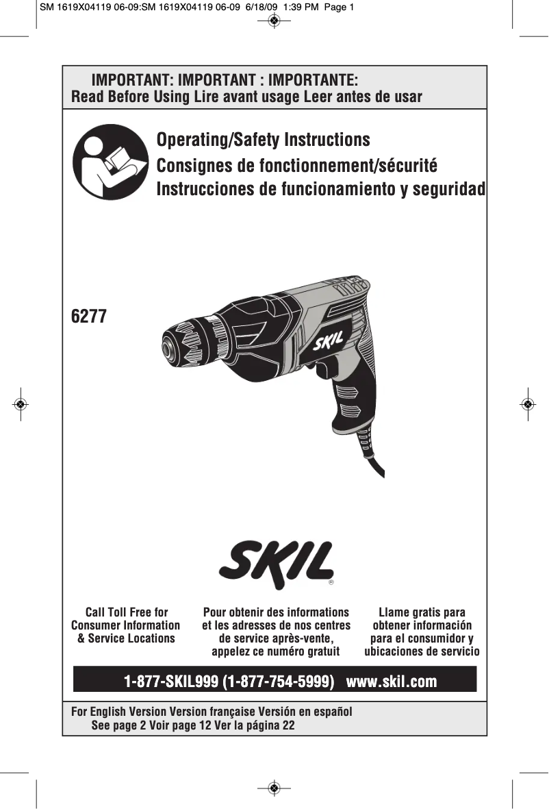 Page 1 de la notice Manuel utilisateur Skil 6238-02