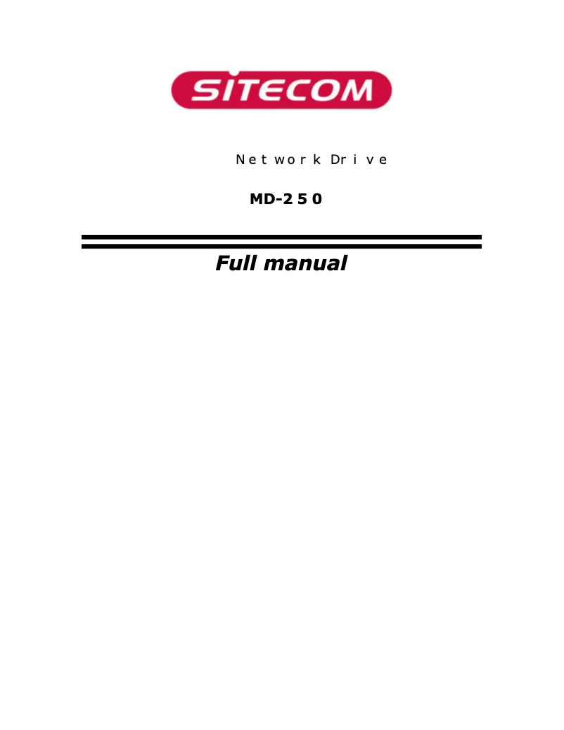 Page 1 of the manual User Manual Sitecom MD-250