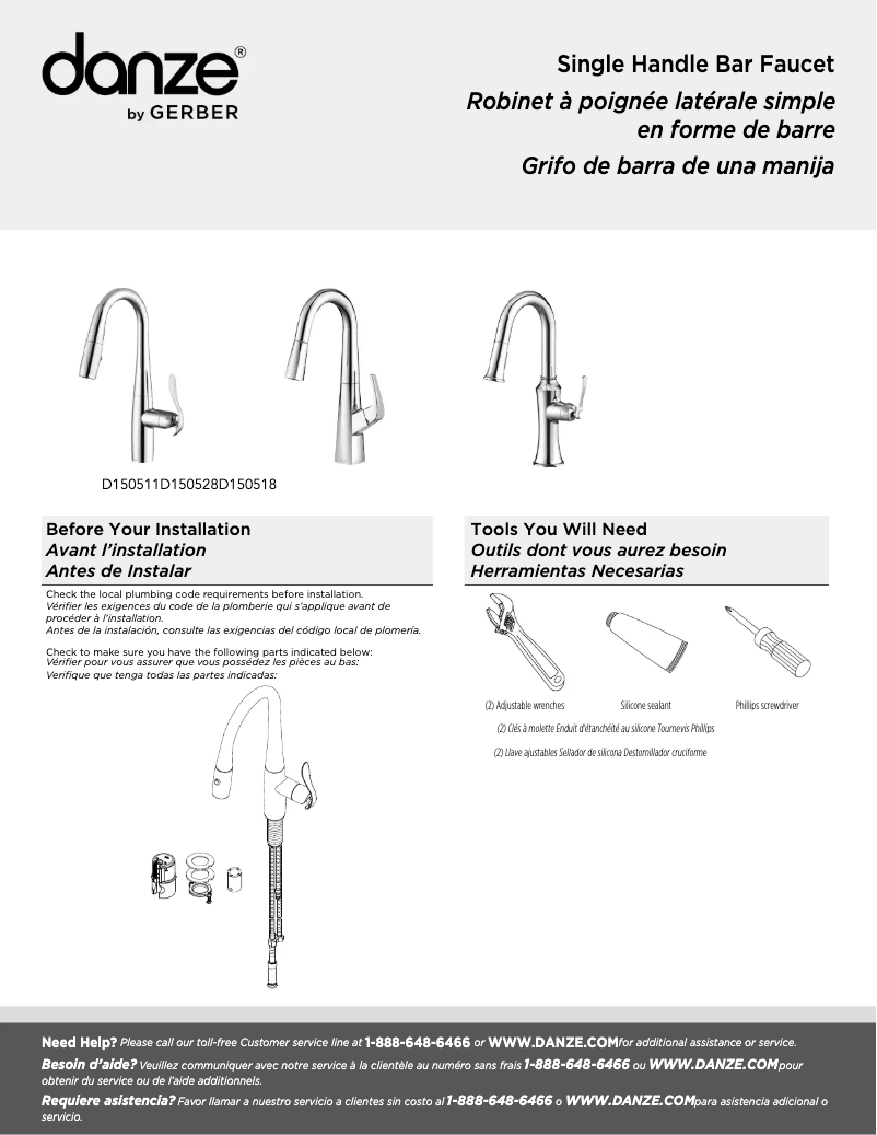 Page 1 de la notice Manuel utilisateur Danze D150528