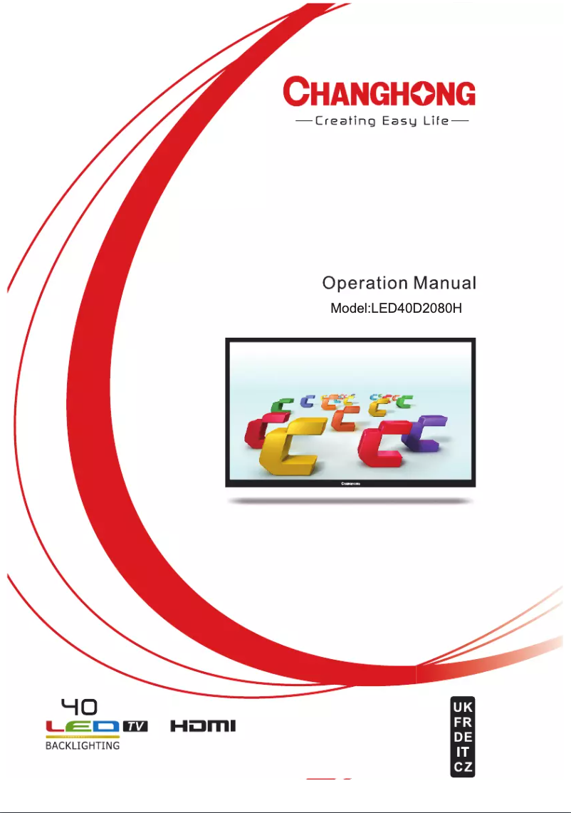 Page 1 de la notice Manuel utilisateur Changhong LED40D2080H