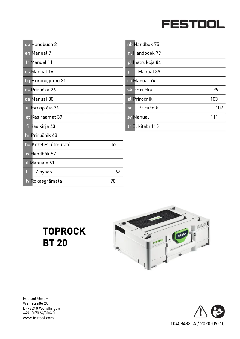 Page 1 de la notice Manuel utilisateur Festool SYS3 BT20 M 137