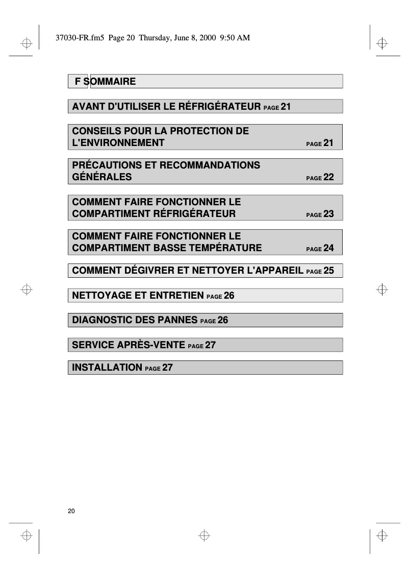 Image de la première page du manuel de l'appareil ART 607/H