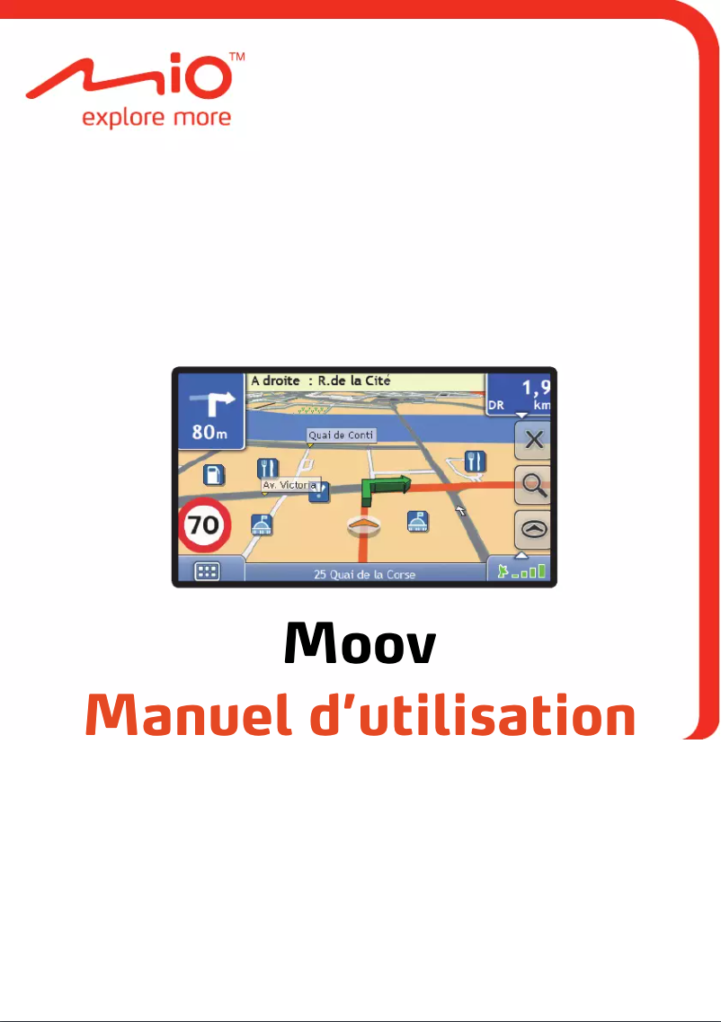 Page 1 de la notice Manuel utilisateur Mio Moov 150