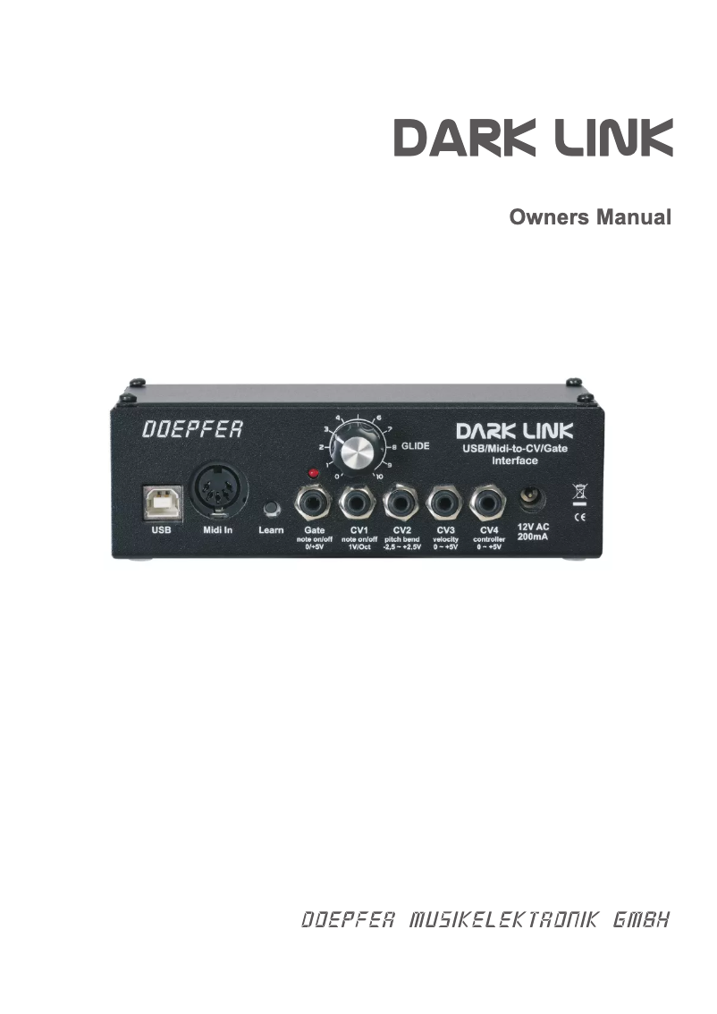 Page 1 de la notice Manuel utilisateur Doepfer Dark Link