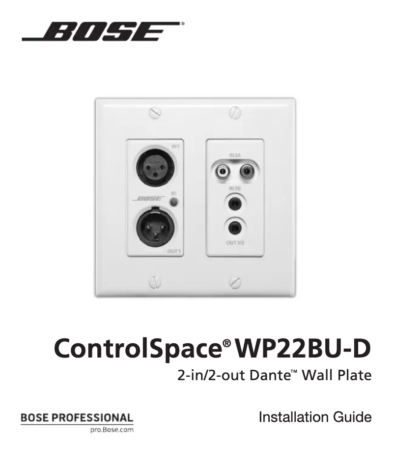 Image de la première page du manuel de l'appareil ControlSpace WP22BU-D Dante