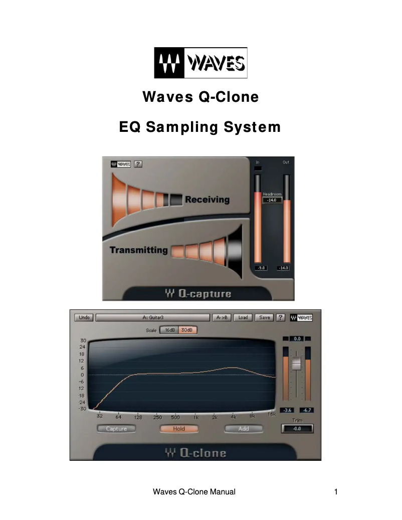 Page 1 de la notice Manuel utilisateur Waves Q-Clone