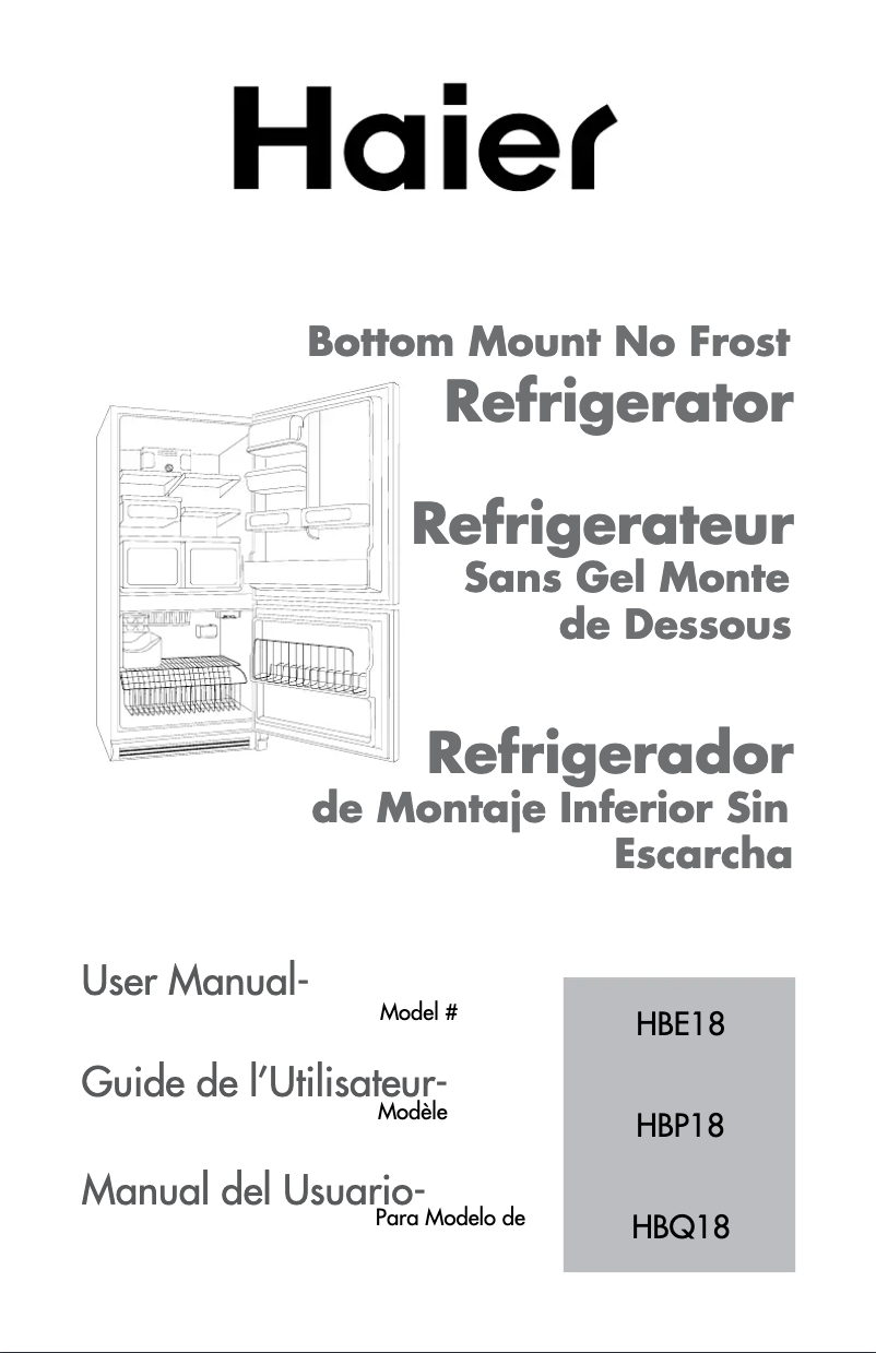 Page 1 de la notice Manuel utilisateur Haier HBE18WADW