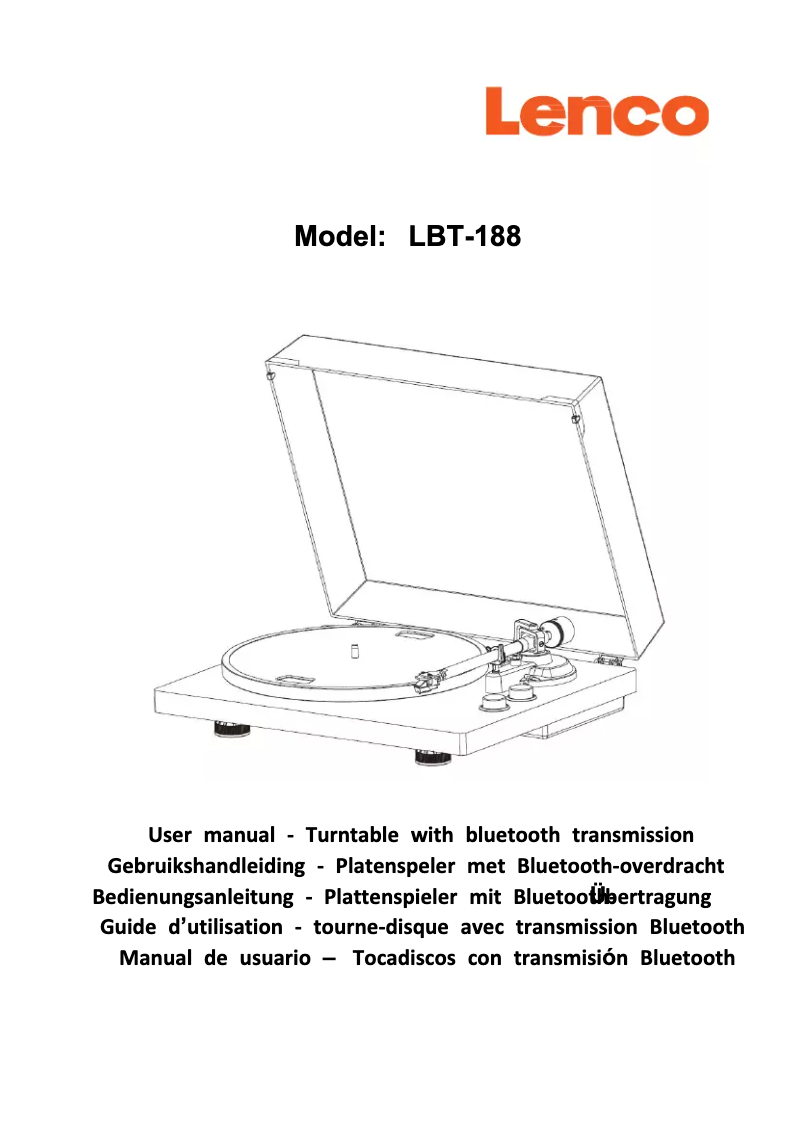 Page 1 de la notice Manuel utilisateur Lenco LBT-188