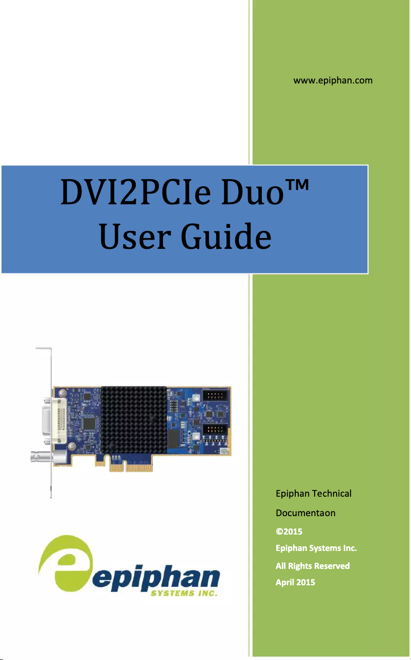 Image de la première page du manuel de l'appareil DVI2PCIe Duo