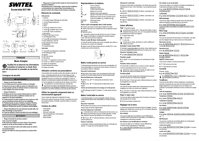 Page n°1 - Manuel utilisateur Switel BCF 860