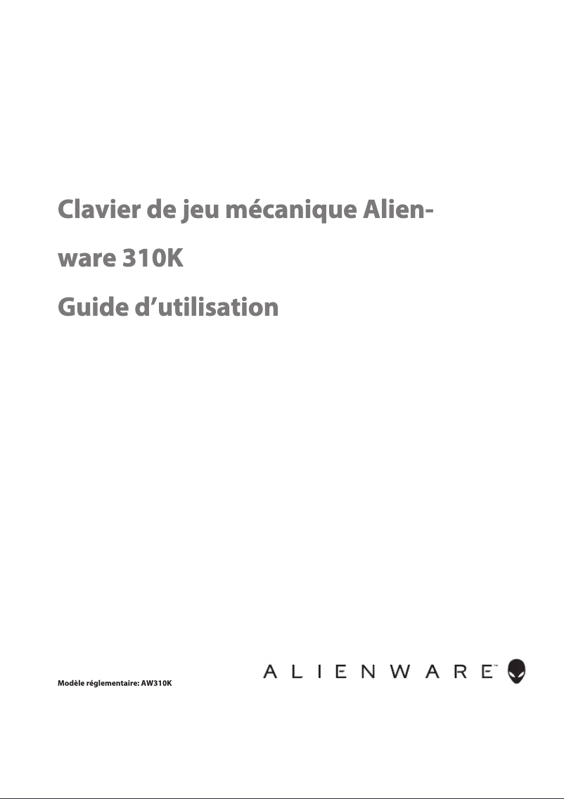 Page 1 de la notice Manuel utilisateur Alienware AW310K
