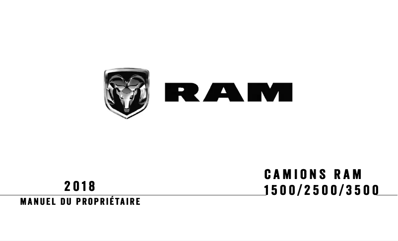 Page 1 de la notice Manuel utilisateur RAM 1500 (2018)