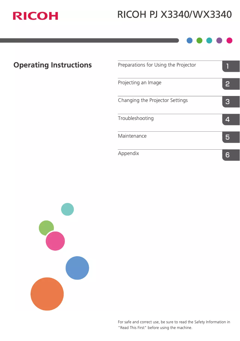 Page n°1 - Manuel utilisateur Ricoh PJ X3340