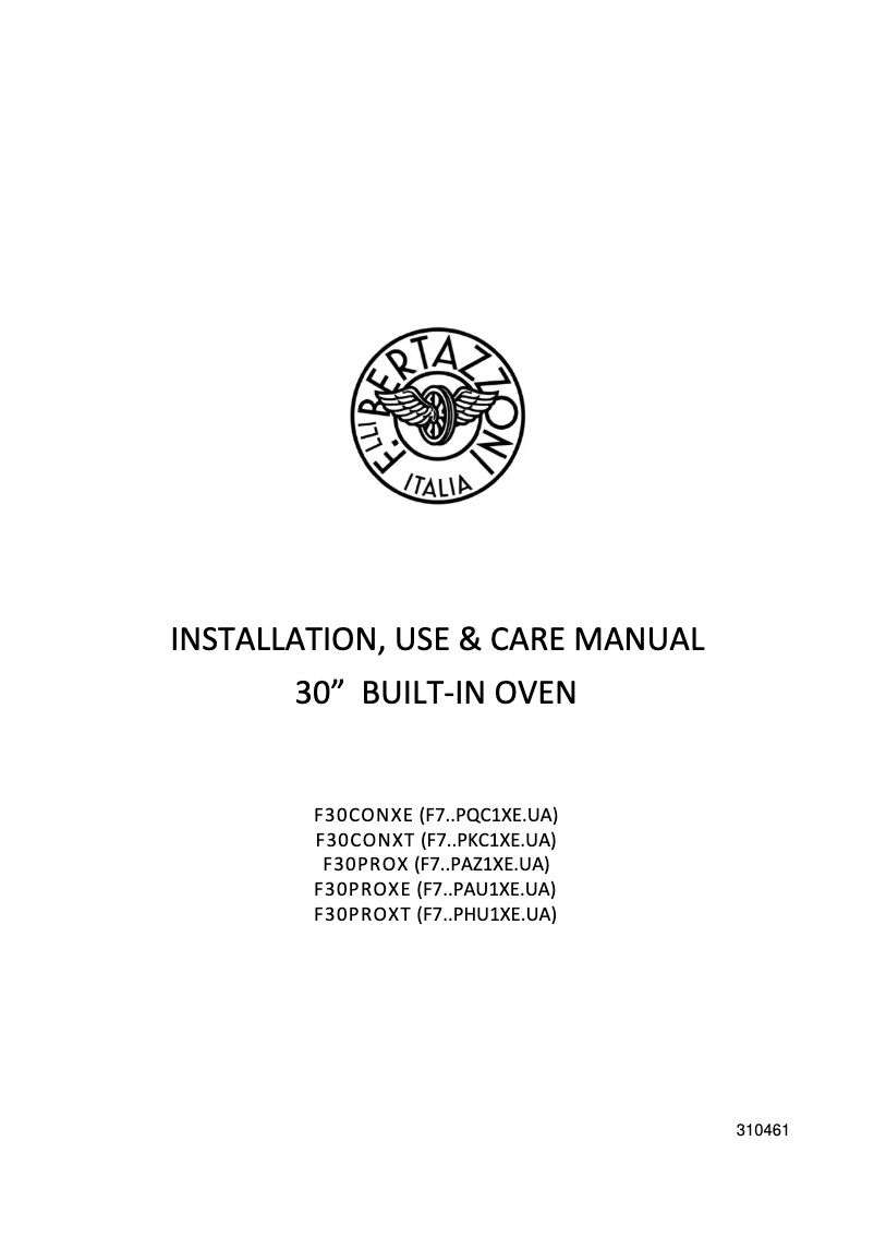 Page 1 de la notice Mode d'emploi Bertazzoni F30 PRO XT