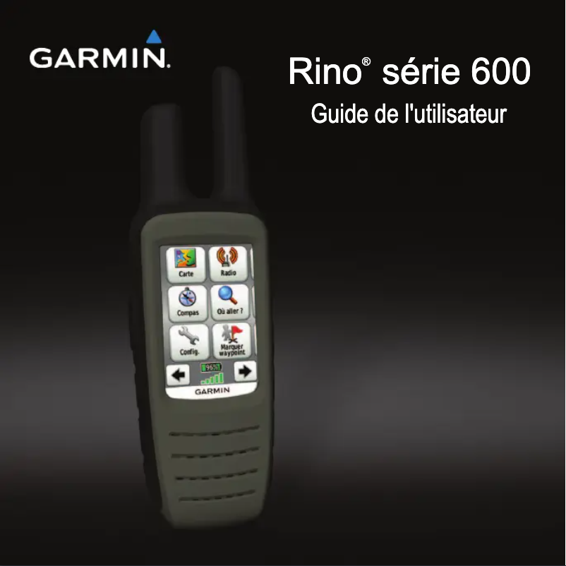 Page n°1 - Manuel utilisateur Garmin Rino 650N