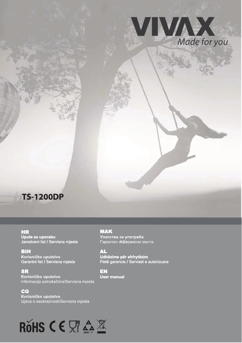 Page 1 of the manual User Manual Vivax TS-1200DP