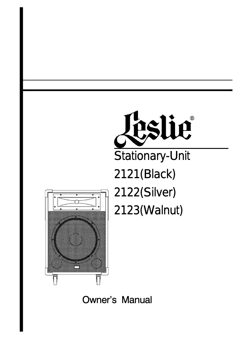 Page n°1 - Manuel utilisateur Hammond Leslie 2123