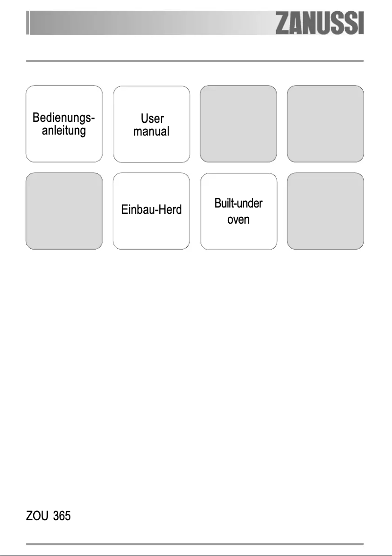 Page 1 de la notice Manuel utilisateur Zanussi ZOU365X