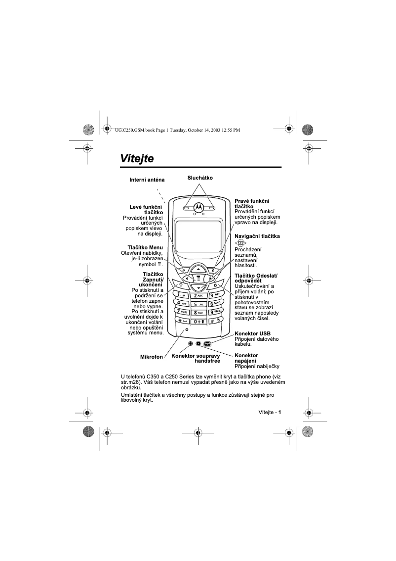 Page 1 de la notice Manuel utilisateur Motorola C250