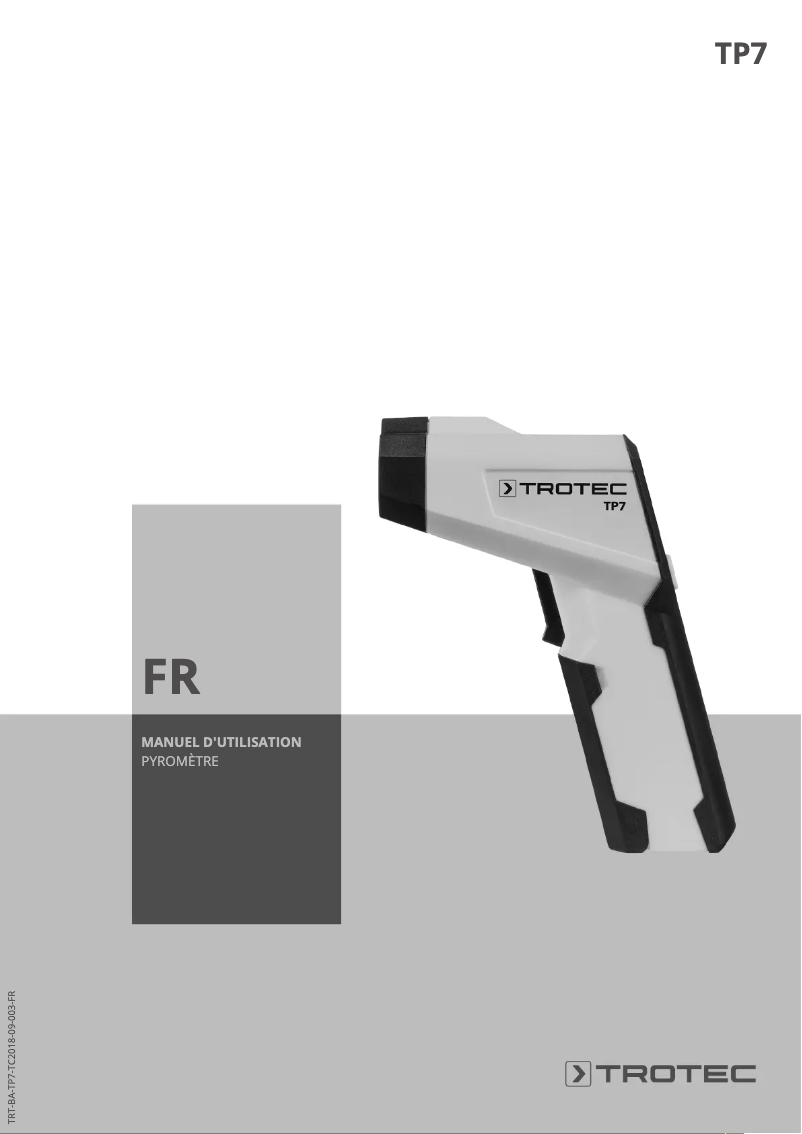 Page 1 de la notice Manuel utilisateur Trotec TP7