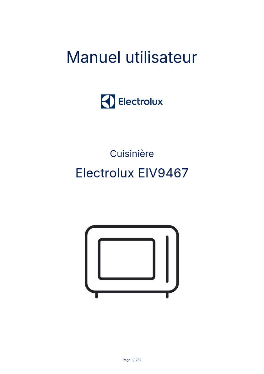 Page n°1 - Manuel utilisateur Electrolux EIV9467