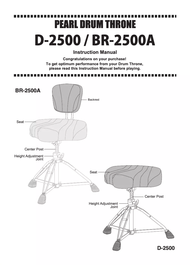 Image de la première page du manuel de l'appareil D-2500