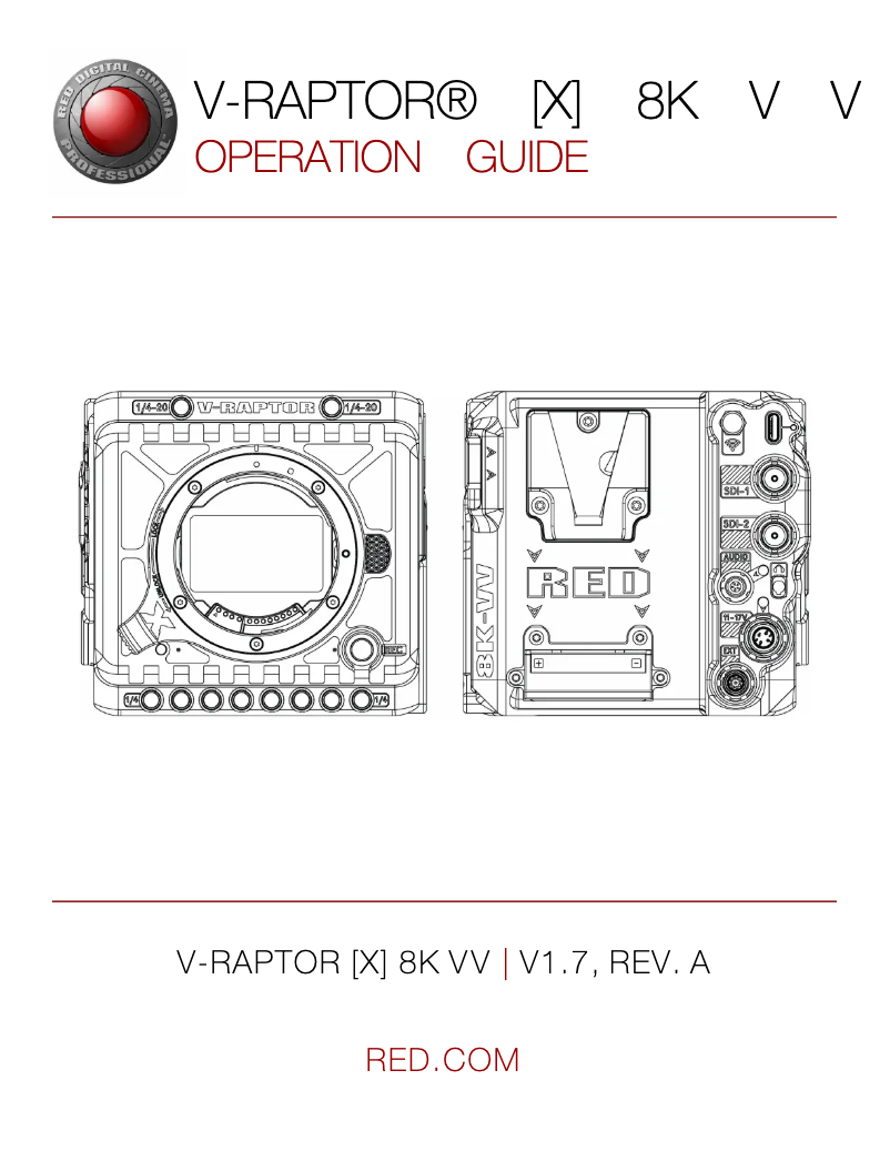 Image de la première page du manuel de l'appareil V-RAPTOR X