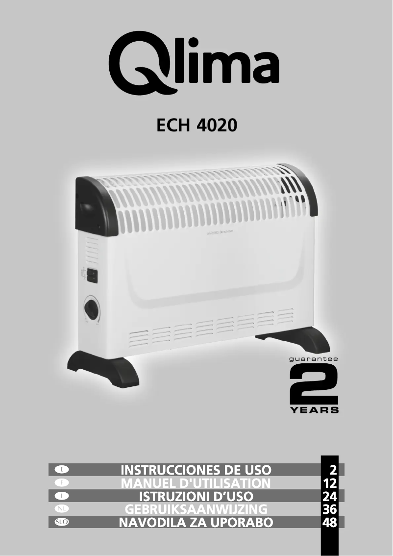 Page 1 de la notice Manuel utilisateur Qlima ECH4020