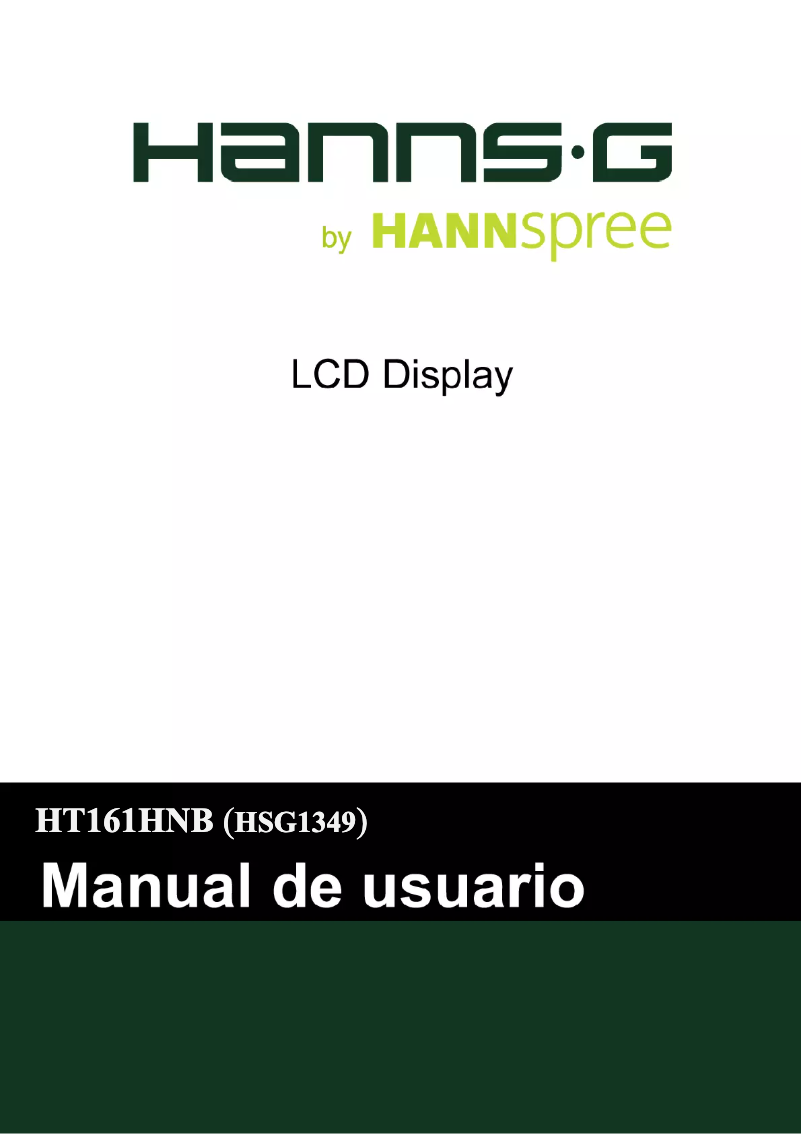 Page n°1 - Mode d'emploi Hannspree HT 161 HNB