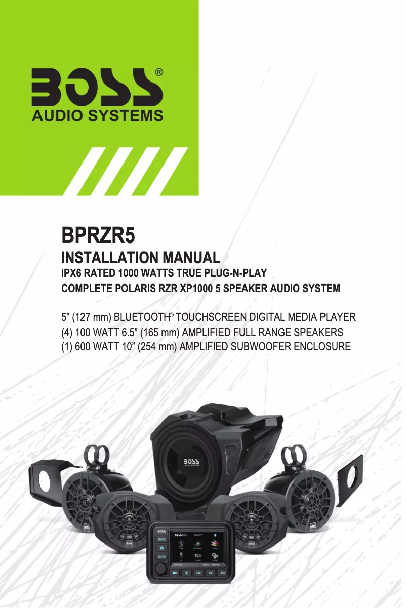 Image de la première page du manuel de l'appareil BPRZR5