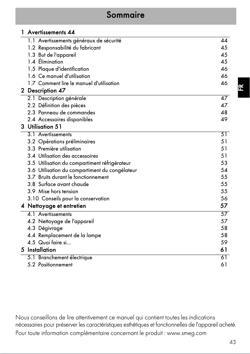 Image de la première page du manuel de l'appareil FAB30LVE1