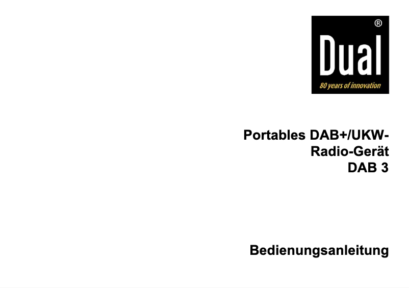 Image de la première page du manuel de l'appareil DAB 3