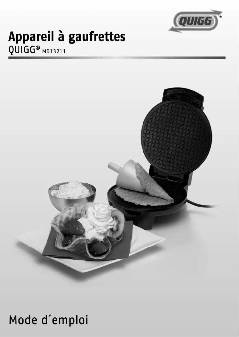 Page 1 de la notice Manuel utilisateur Quigg MD13211