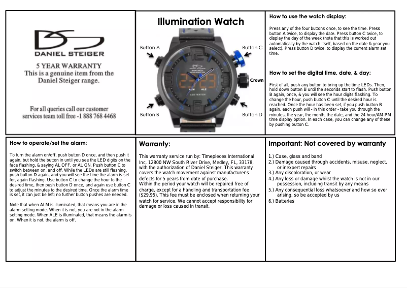 Page 1 de la notice Manuel utilisateur Daniel Steiger Illumination
