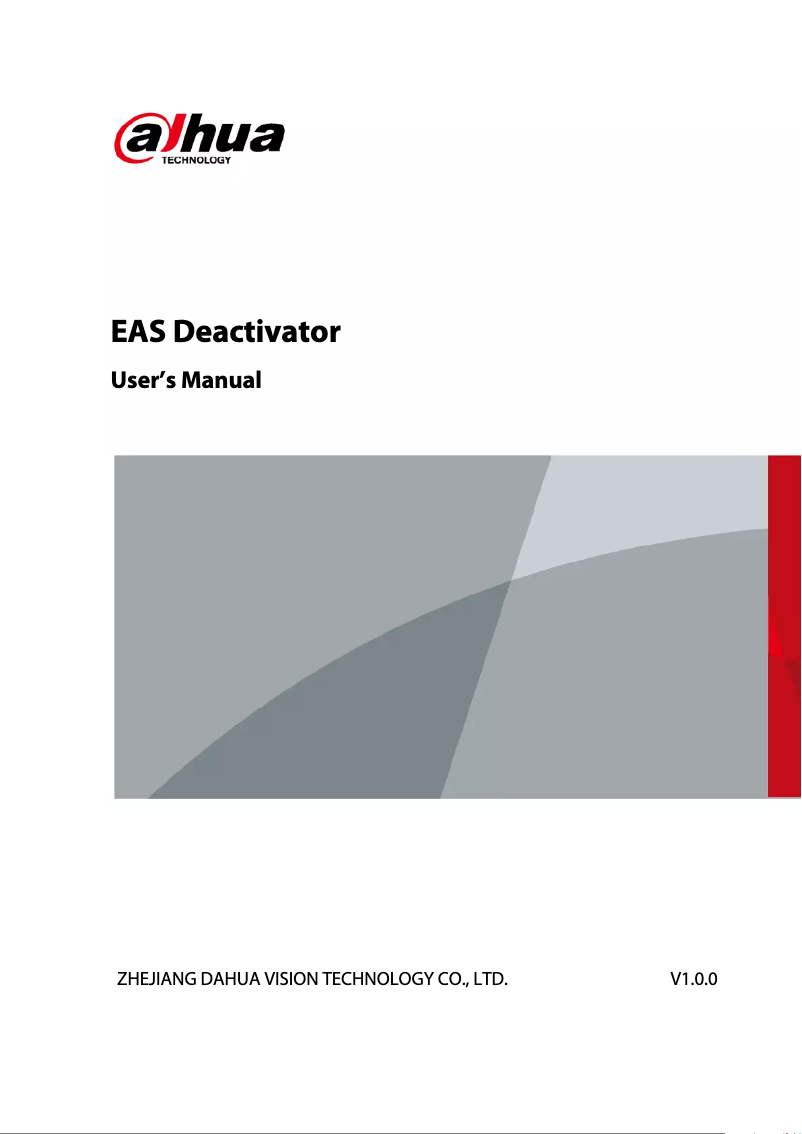 Page 1 de la notice Manuel utilisateur Dahua Technology ISC-EDA0002