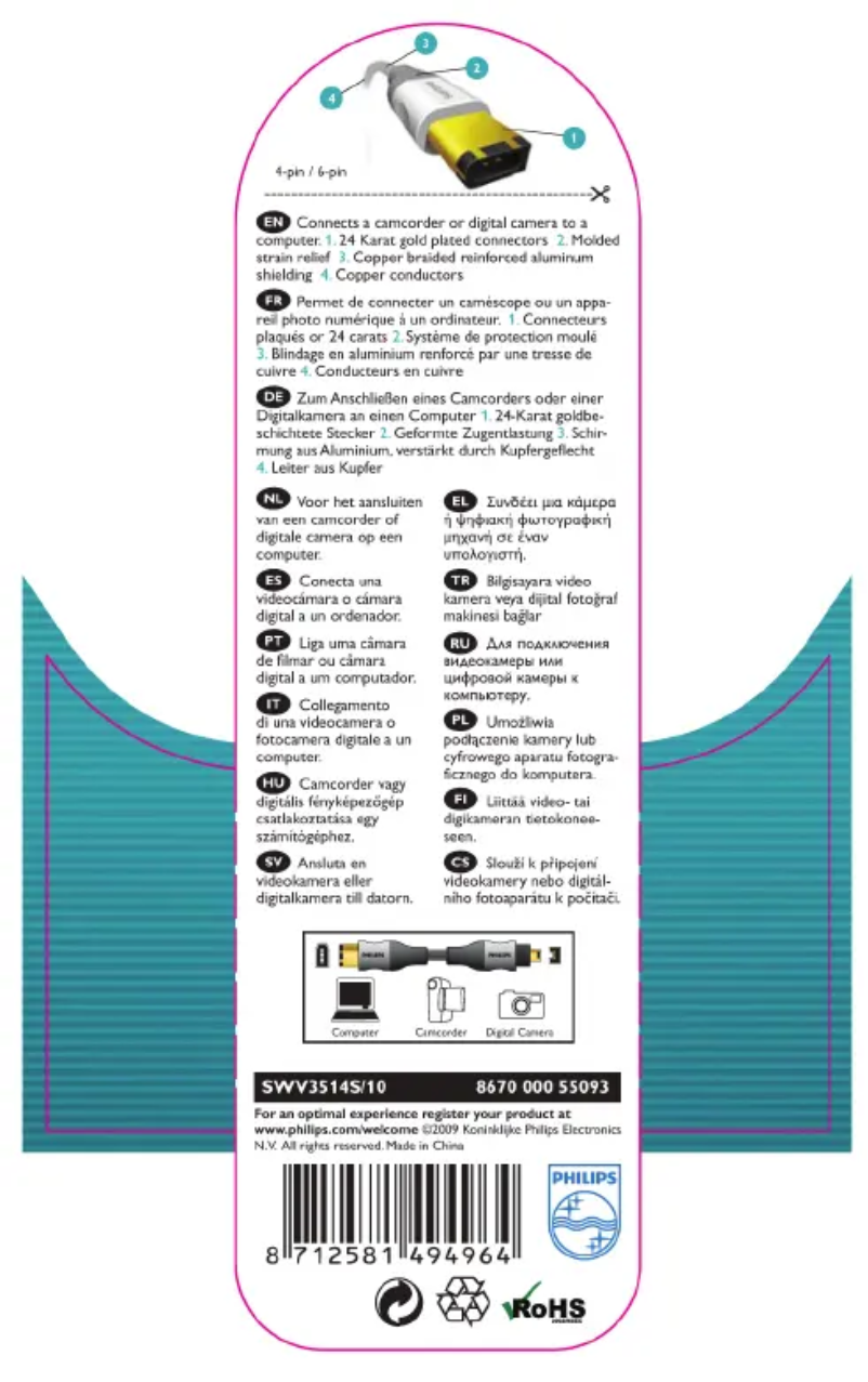 Page 1 de la notice Manuel utilisateur Philips SWV3514S