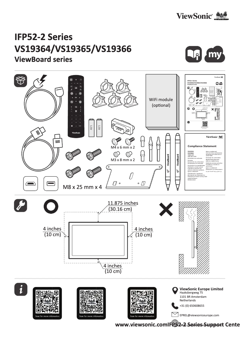 Image de la première page du manuel de l'appareil ViewBoard IFP6552-2F