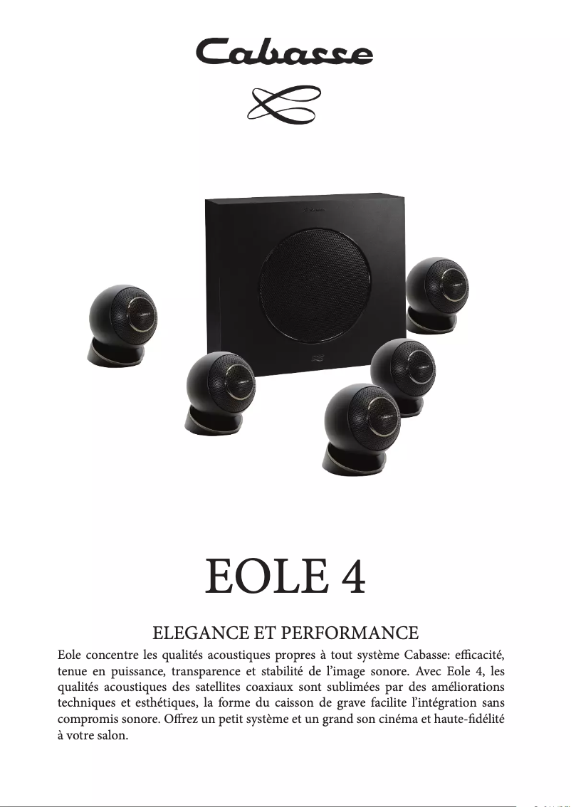 Page 1 de la notice Fiche technique Cabasse EOLE 4