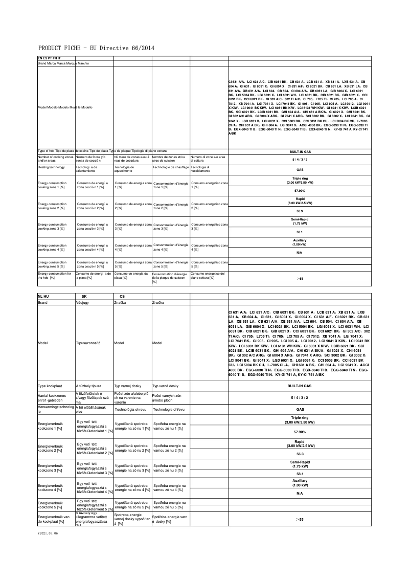 Image de la première page du manuel de l'appareil CCI 6031 BK
