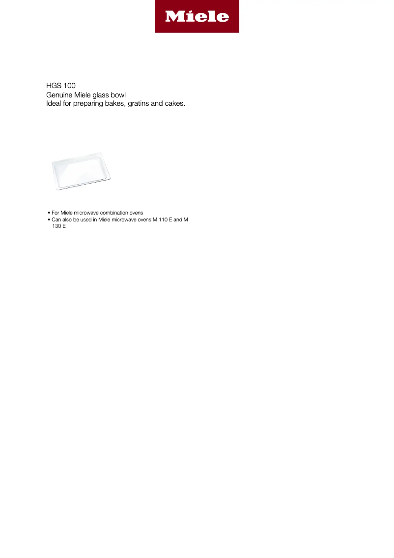 Page 1 de la notice Manuel utilisateur Miele HGS 100