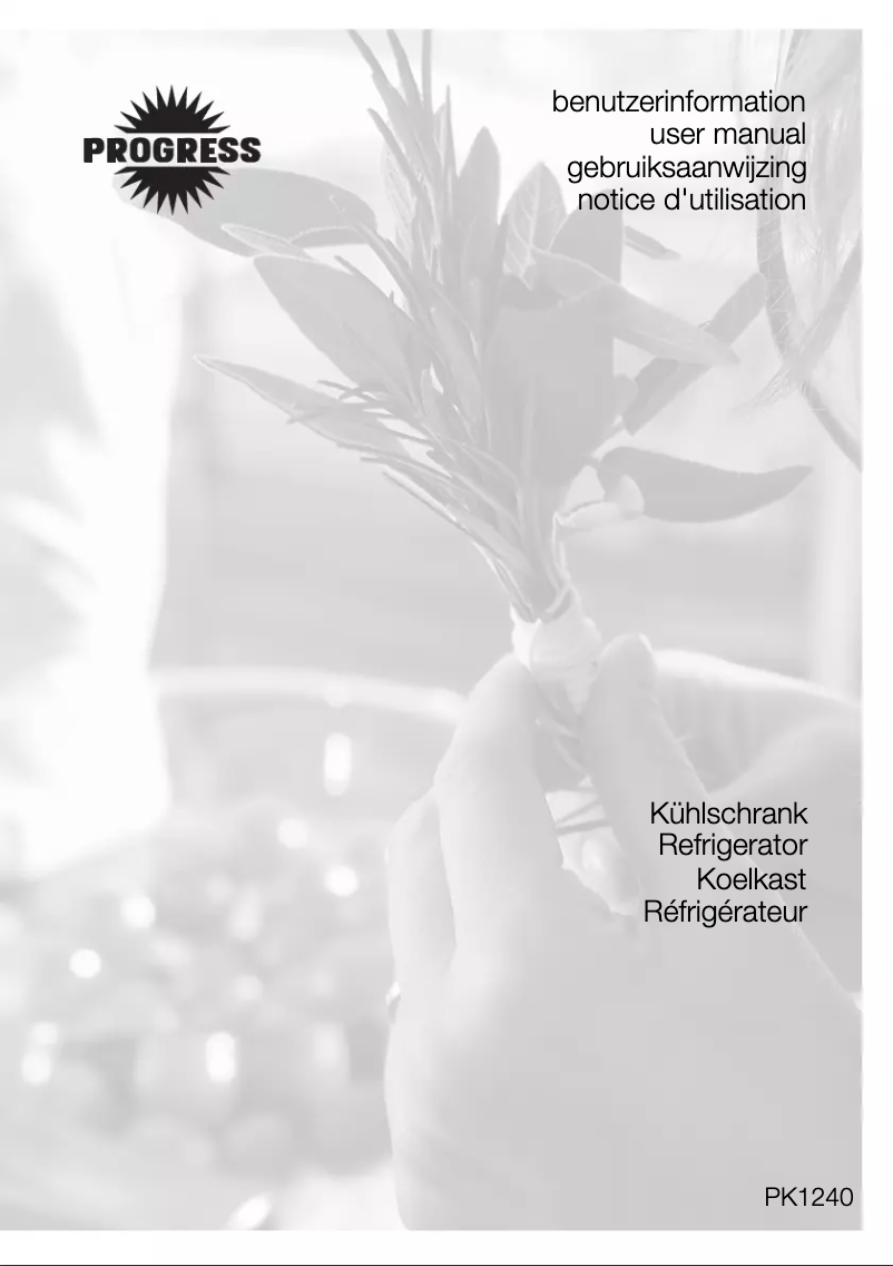 Page 1 de la notice Manuel utilisateur Progress PK1240