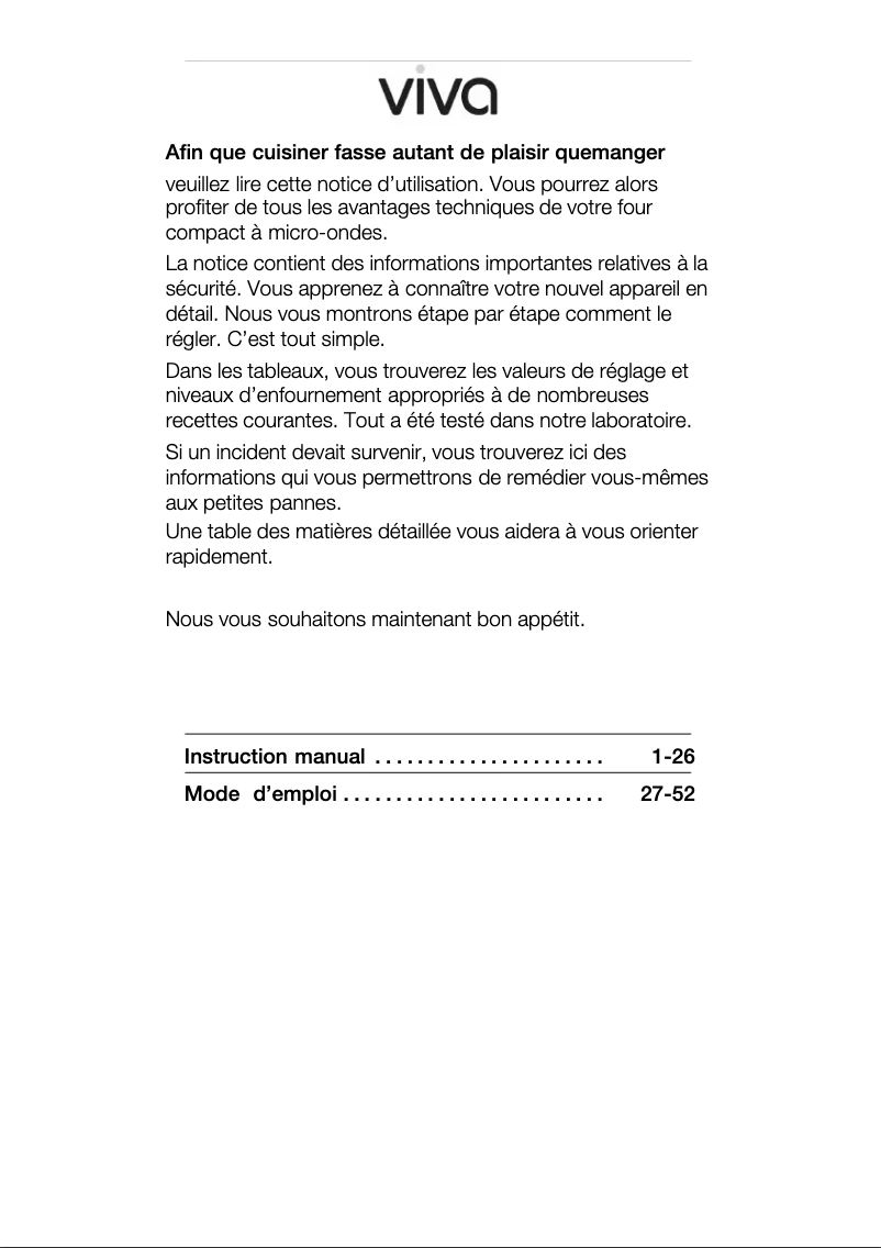 Page n°1 - Manuel utilisateur Viva VVM16H1250