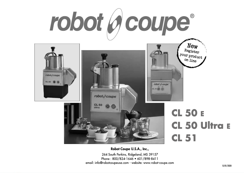 Page n°1 - Manuel utilisateur Robot Coupe CL50