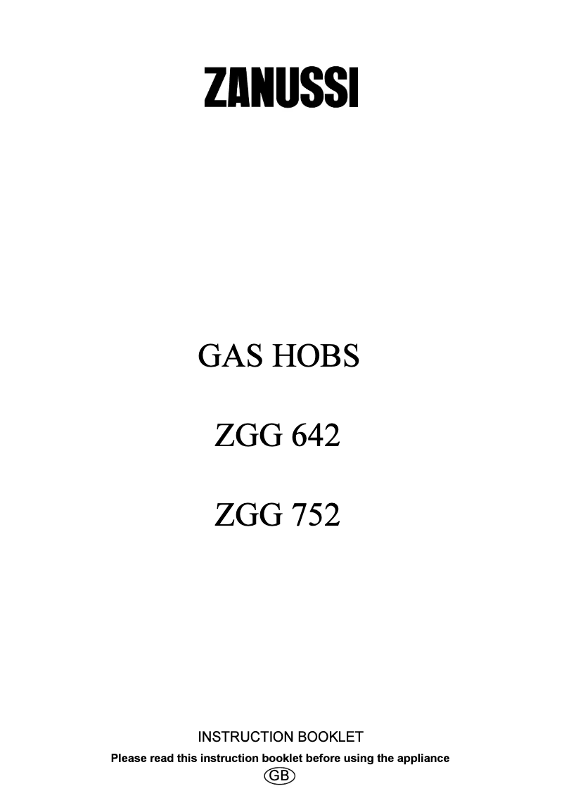 Image de la première page du manuel de l'appareil ZGG752ALU