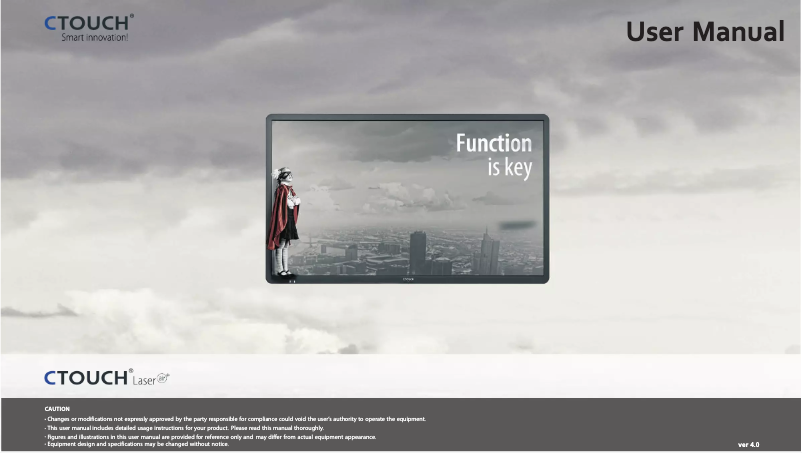 Page 1 de la notice Manuel utilisateur CTOUCH Laser air+