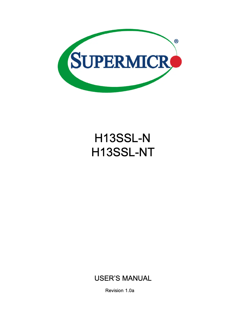 Page 1 de la notice Manuel utilisateur Supermicro H13SSL-NT